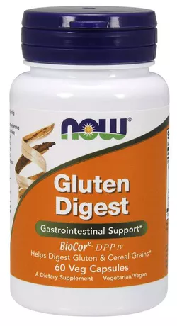 obrázek NOW® Foods NOW Gluten Digest, lepek trávící enzymy, 60 rostlinných kapslí