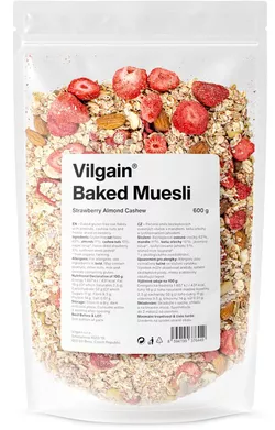 obrázek Vilgain Pečené muesli jahody, mandle & kešu 600 g