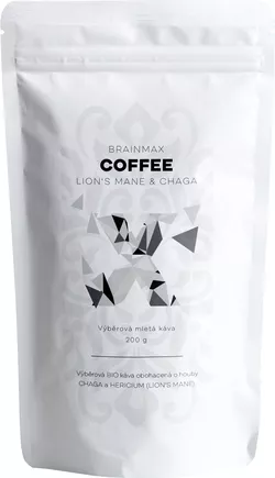 obrázek BrainMax Coffee - Káva s medicinálními houbami - Lion's Mane & Chaga, 200g *CZ-BIO-001 certifikát