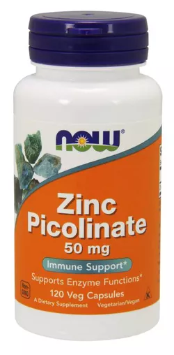obrázek Now® Foods NOW Zinc Picolinate (zinek pikolinát), 50 mg, 120 rostlinných kapslí