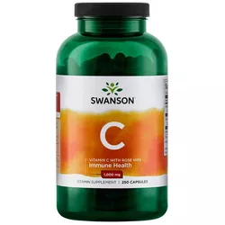 obrázek Swanson Vitamin C + Extrakt z Šípků, 1000 mg, 250 kapslí