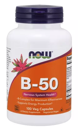 obrázek Now® Foods NOW Vitamin B-50 Complex, 100 rostlinných kapslí