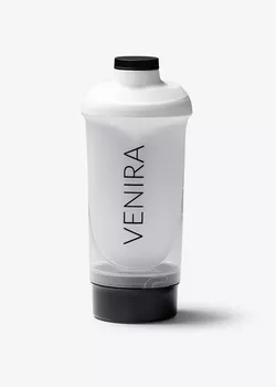 obrázek VENIRA shaker se zásobníkem, bílo-černý, 500 ml + 150 ml