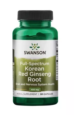 obrázek Swanson Full Spectrum Korean Red Ginseng Root (korejský ženšen) 400 mg, 90 kapslí