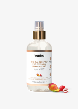 VENIRA ochranný sprej pro tepelnou úpravu vlasů - SUPER PROTECT, mango-liči, 200 ml