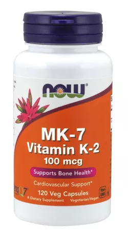 obrázek NOW® Foods NOW MK-7 Vitamin K2, 100 mcg, 120 rostlinných kapslí