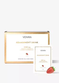 obrázek VENIRA kolagenový drink pro vlasy, nehty a pleť, jahoda, mořský kolagen, 30 sáčků
