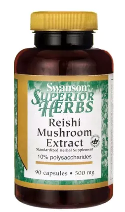 obrázek Swanson Reishi Mushroom Extract, 500 mg, 90 kapslí
