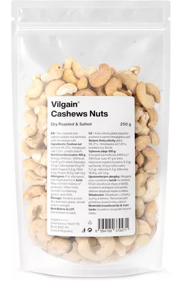 obrázek Vilgain Kešu nasucho pražené sůl 250 g