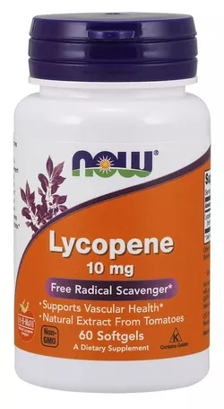 obrázek NOW® Foods NOW Lycopen (Lykopen), 10 mg, 60 softgelových kapslí