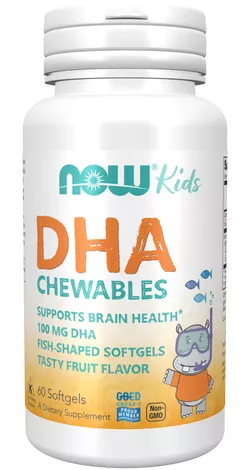obrázek NOW® Foods NOW DHA Kids Chewable (Omega-3), 100 mg, 60 žvýkacích kapslí