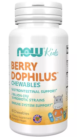 obrázek NOW® Foods NOW BerryDophilus Kids (probiotika pro děti), 60 žvýkacích pastilek