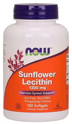 obrázek NOW® Foods NOW Sunflower Lecithin (slunečnicový lecitin), 1200 mg, 100 softgelových kapslí