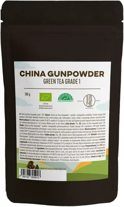 obrázek BrainMax Pure China Gunpowder Grade 1, zelený čaj, BIO, 100 g