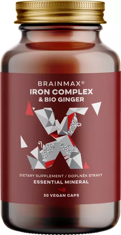 obrázek BrainMax Iron Complex, železo bisglycinát, 25 mg, 50 kapslí