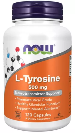 obrázek Now® Foods NOW L-Tyrosine, 500 mg, 120 kapslí