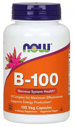 obrázek NOW® Foods NOW Vitamin B-100 Complex, 100 rostlinných kapslí