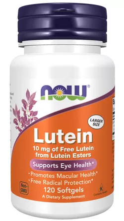 obrázek Now® Foods NOW Lutein 10 mg (zdraví očí), 120 softgel kapslí