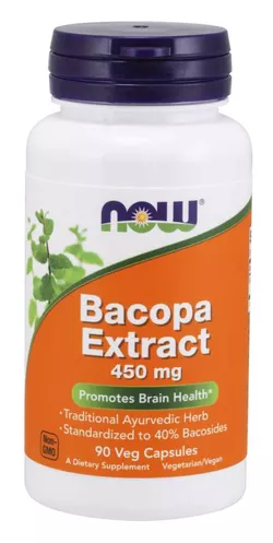 obrázek Now® Foods NOW Bacopa monnieri (Brahmi) extrakt, 450 mg, 90 rostlinných kapslí