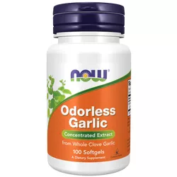 obrázek Now® Foods NOW Odorless Garlic (česnekový extrakt bez zápachu), 100 softgelových kapslí