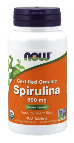 obrázek NOW® Foods NOW Spirulina Organic, 500 mg, 100 tablet
