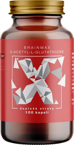 obrázek BrainMax S-Acetyl-L-Glutathione, SAG, 100 mg, 100 rostlinných kapslí