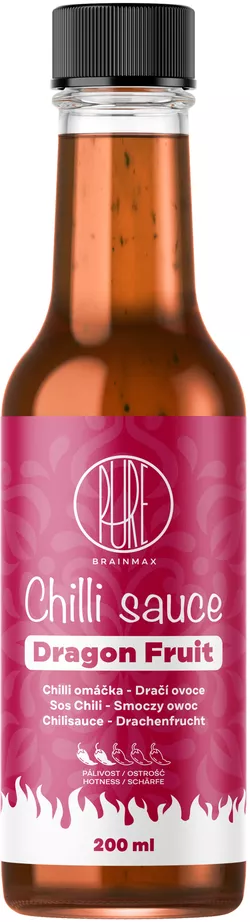 obrázek BrainMax Pure Chilli sauce - Dragon Fruit (chilli omáčka), 200 ml
