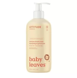 obrázek Attitude - Dětské tělové mýdlo a šampon 2v1 - Baby leaves s vůní hruškové šťávy, 473ml