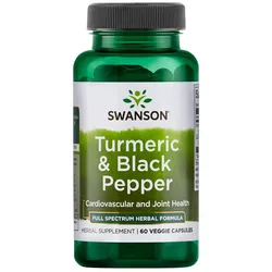 obrázek Swanson Turmeric & Black Pepper (Kurkuma a černý pepř), 60 kapslí
