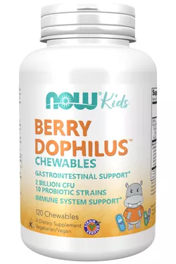 obrázek NOW® Foods NOW BerryDophilus Kids (probiotika pro děti), 120 žvýkacích pastilek