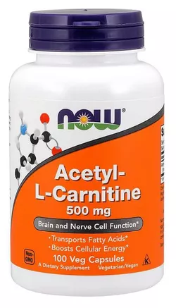 obrázek NOW® Foods NOW Acetyl-L-Carnitine 500mg, 100 kapslí
