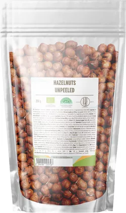 obrázek Brainmax Pure Lískové oříšky - neloupané, BIO, 250 g