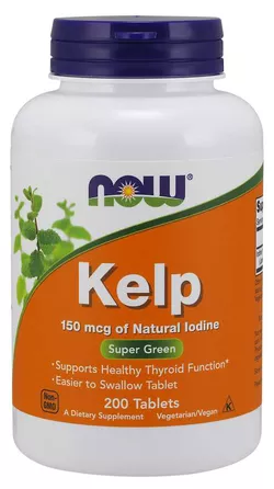 obrázek NOW® Foods NOW Kelp, Přírodní Jód, 150 ug, 200 tablet
