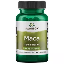 obrázek Swanson Maca Extrakt (řeřicha peruánská), 500 mg, 60 rostlinných kapslí