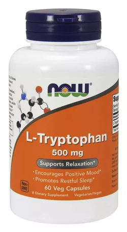 obrázek Now® Foods NOW L-Tryptofan 500 mg, 60 rostlinných kapslí