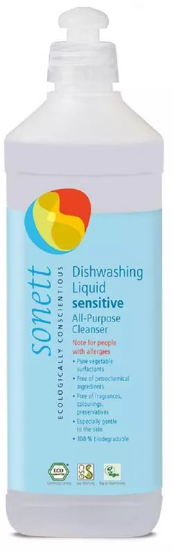 obrázek SONETT Tekutý prostředek na nádobí a univerzální čistič - SENSITIVE 500 ML