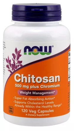 obrázek Now® Foods NOW Chitosan, 500 mg Plus chromium, 120 veg kapslí