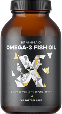 obrázek BrainMax Omega-3 Fish Oil, 180 softgel kapslí