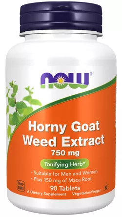 obrázek Now® Foods NOW Horny Goat Weed Extract (Škornice extrakt), 750 mg, 90 tablet