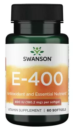 obrázek Swanson Vitamin E 400 IU, 60 softgelových kapslí
