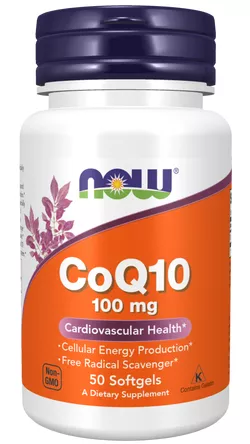 obrázek Now® Foods NOW CoQ10 (koenzym Q10) 100 mg, 50 softgelových kapslí