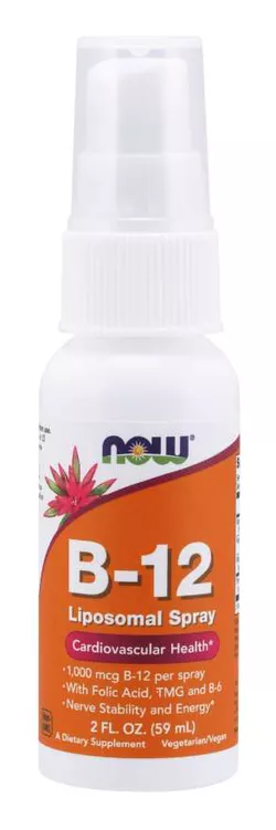 obrázek NOW® Foods NOW Liposomal Vitamin B12 59ml sprej (Lipozomální vitamín B12)