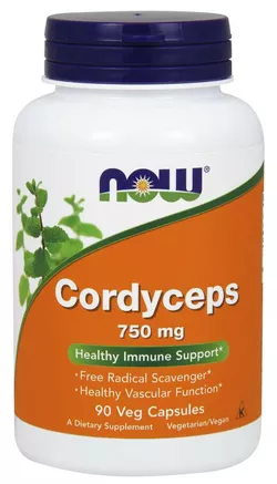 obrázek Now® Foods NOW Cordyceps 750 mg (Organic), 90 kapslí