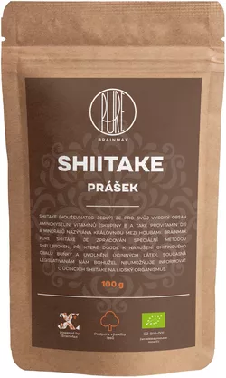 BrainMax Pure Shiitake prášek, BIO 100g