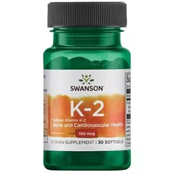 obrázek Swanson Vitamin K2 jako MK-7 Natural, 100 mcg, 30 softgelových kapslí