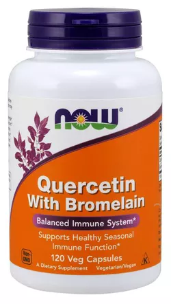 obrázek Now® Foods NOW Quercetin & Bromelain, Kvercetin, 120 rostlinných kapslí