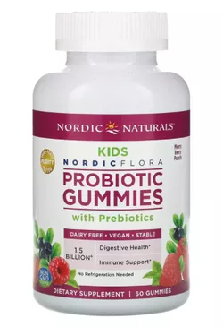 obrázek Nordic Naturals Nordic Flora Probiotic Kids, Probiotika pro děti, 60 gumových bonbónů