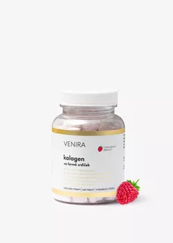 obrázek VENIRA kolagen ve formě srdíček, 120 tablet, malina, 30denní kúra