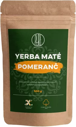 obrázek BrainMax Pure Organic Yerba Maté - Pomeranč, 500 g