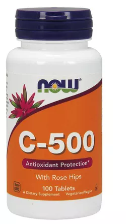 obrázek NOW® Foods NOW Vitamin C-500 s šípkem, 100 tablet